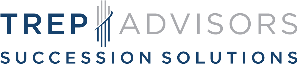 TREP Advisors logo on transparent background with blue tagline